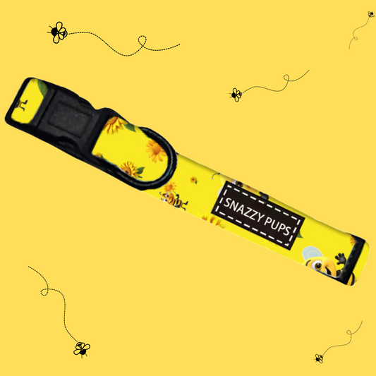 Bee Happy Adjustable Dog Collar