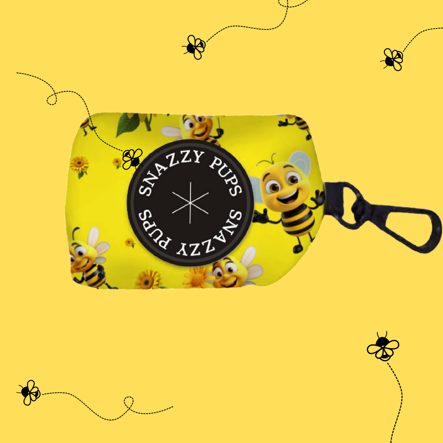 Bee Happy Poop Bag Holder